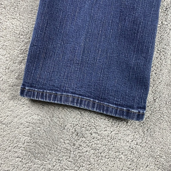 Levis Straight Jeans Womens 4 Short Blue Dark Wash Low Rise - Picture 13 of 15